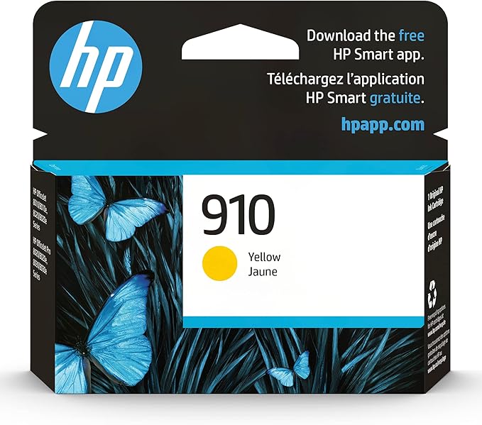 HP 910 Yellow Ink Cartridge | Works with OfficeJet 8010, 8020 Series, OfficeJet Pro 8020, 8030 Series | Eligible for Instant Ink | 3YL60AN