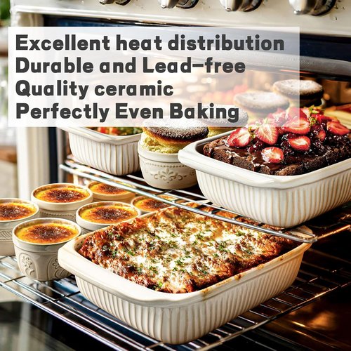 Artena Baking Dish - 5.1 Quart Casserole Dish With Handles | Deep White Ceramic Bakeware