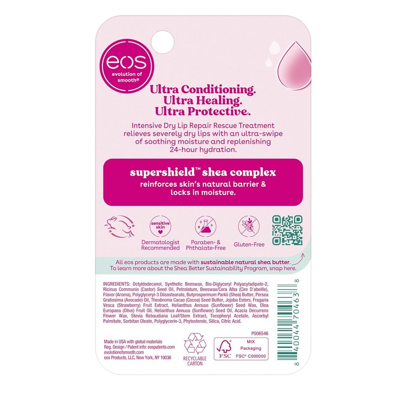 EOS Lip Repair - Extra Dry Lip Treatment with 24HR Moisture | Natural Strawberry Extract, 0.35 fl oz