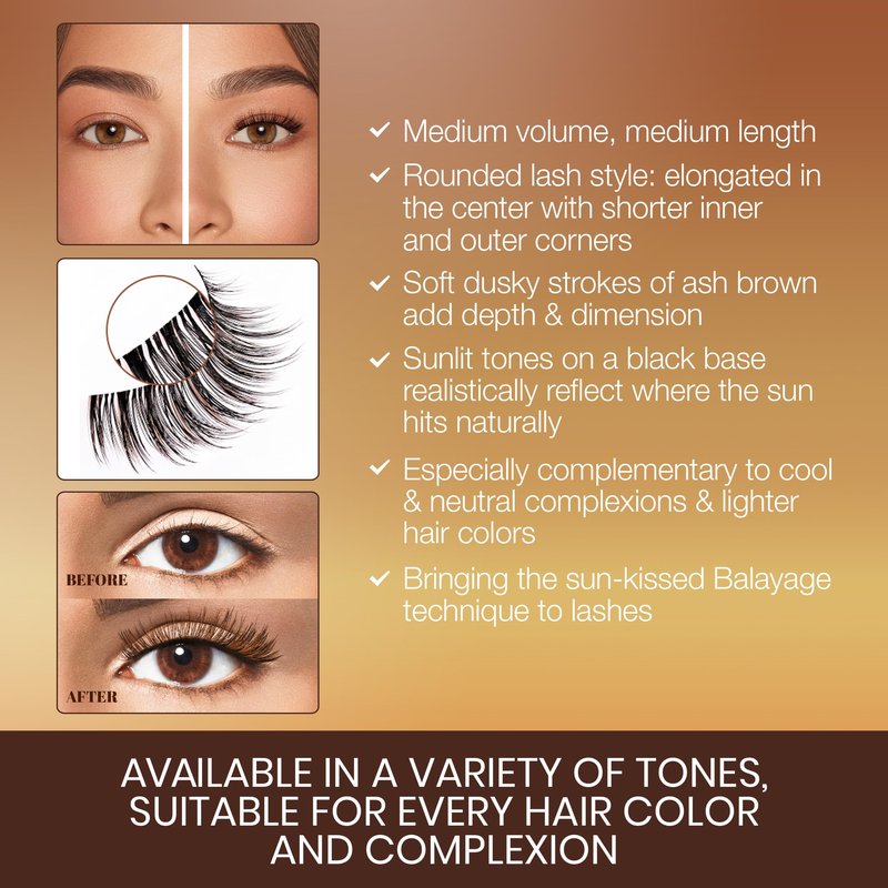 Ardell Balayage Wispies False Eyelashes - Ash Brown, False Lashes Natural Wispy Lashes with Ultra Thin Band for Gradient Lash Effect, 4 Pack