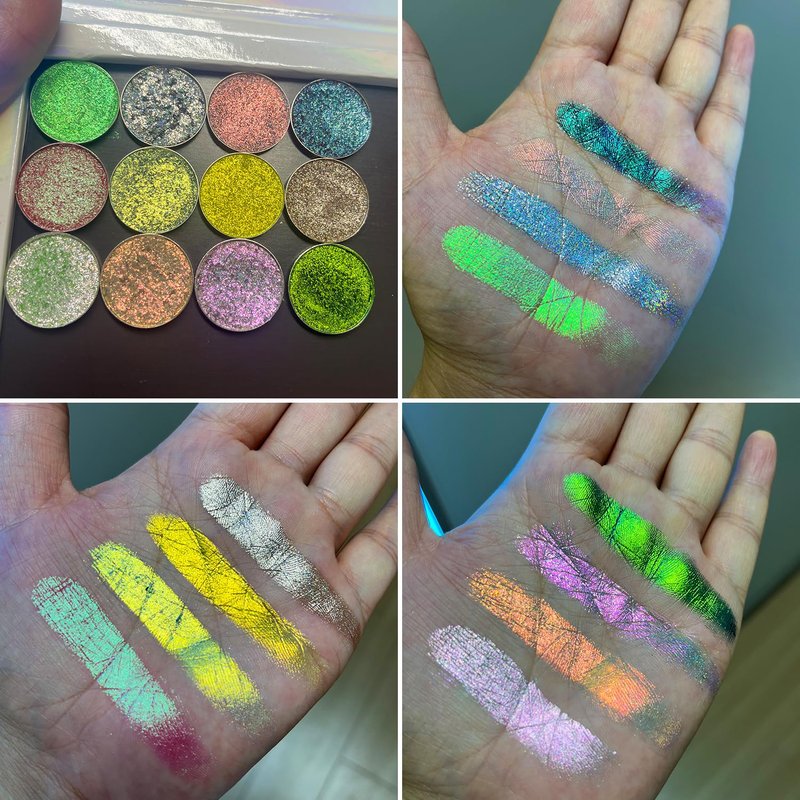 SZDYM Chameleon Multichrome Eyeshadows,1 Pot=3 Shifting Colors, Single Eyeshadow Pot,Vegan Neon-Rainbow Shift,Pure Mineral Pigments, Long-Lasting Silk Glide,Smooth and Highly Pigmented shade