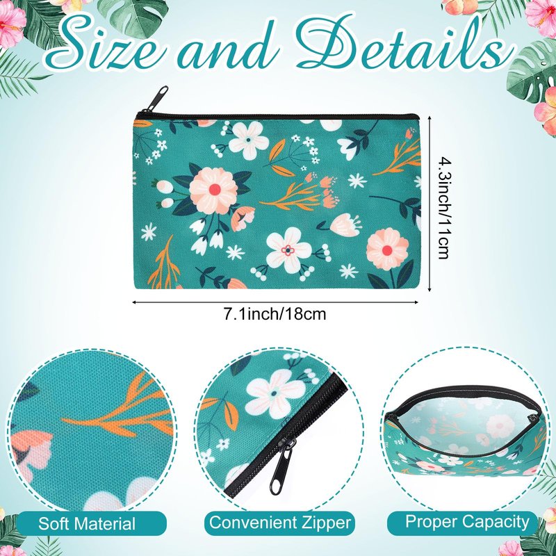 Reginary 20 Pcs Makeup Bags Gifts for Women Canvas Cosmetic Bags with Zipper Mothers Day Bulk Gift Travel Purse Organizer Pouch Accessory, Toiletry Large Capacity,7 x 4.3 Inch