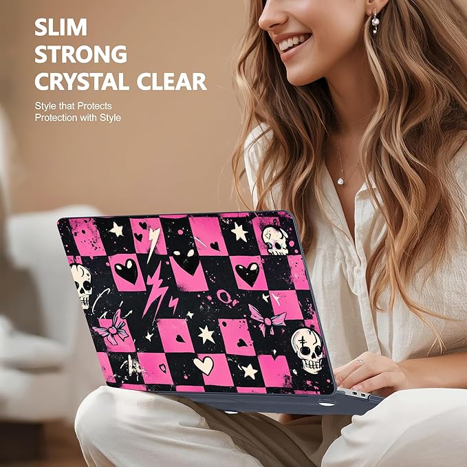 Lepeoac Case for MacBook Pro 13 inch Case M2 2022-2016 A2338 M1 A2251 A2289 A2159 A1989 A1708 A1706, Plastic Hard Shell + Keyboard Cover + Dust Plug, Pop Punk Checkerboard