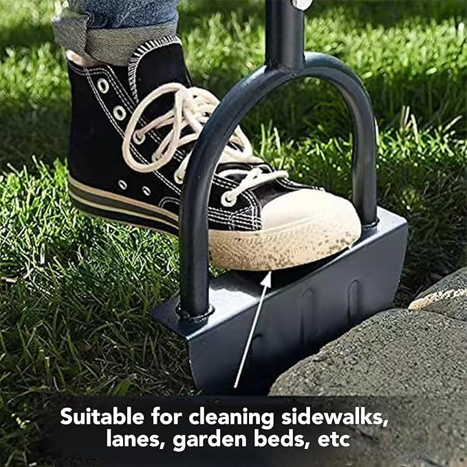 KANASI Lawn Edger, T Handle Stainless Steel Half Moon Tool for Garden Flower Bed and Sidewalk Driveway Edging