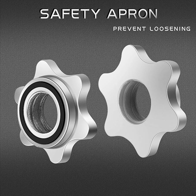 Lamoutor 2Pcs Anti-Slip Hex Nut Collar Screw for Barbell Dumbbell Weight Lifting 30mm