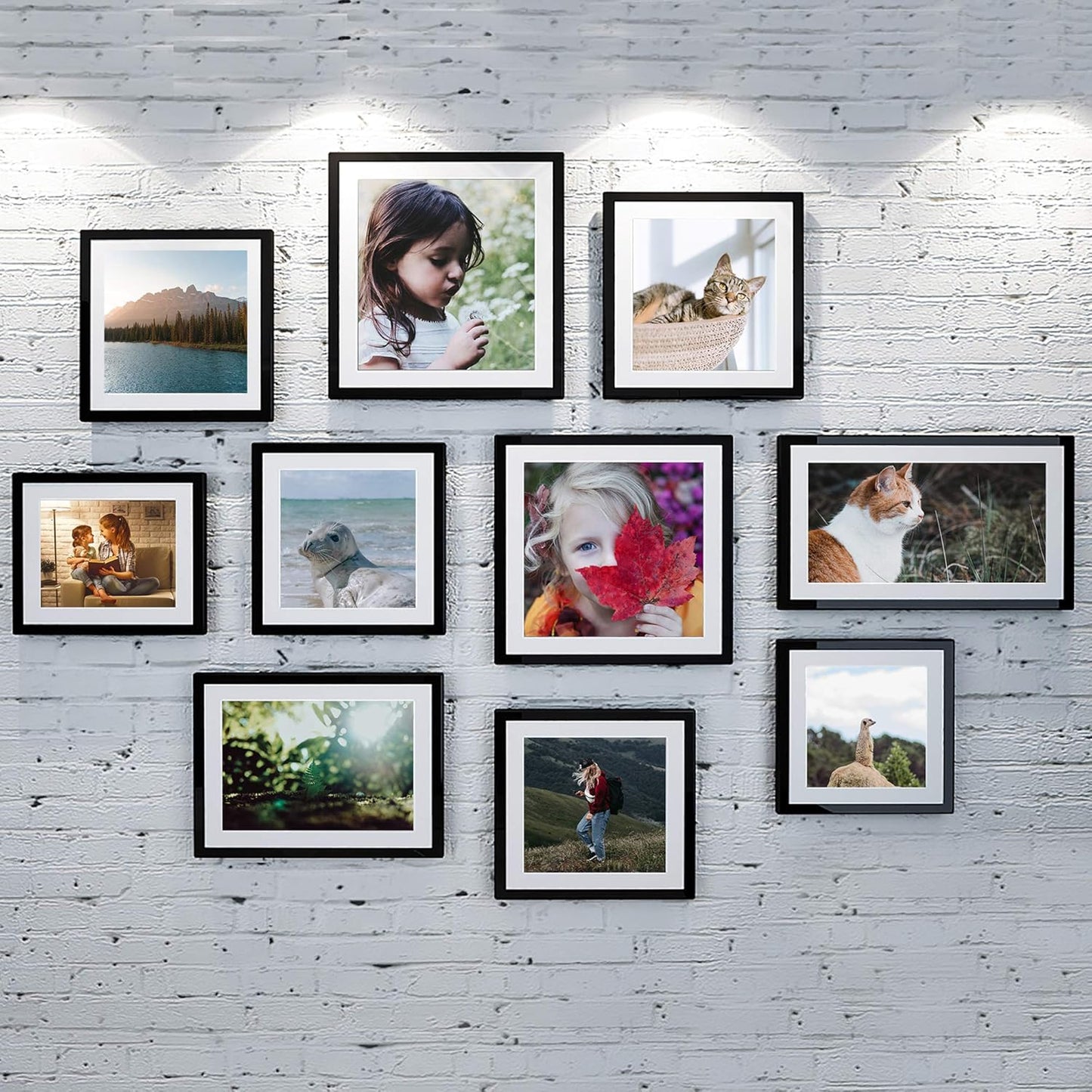 Upsimples 8x12 Picture Frame Set of 5 - Versatile Black Frames for 6x8 or 8x12 Photos | Wall Gallery Decor