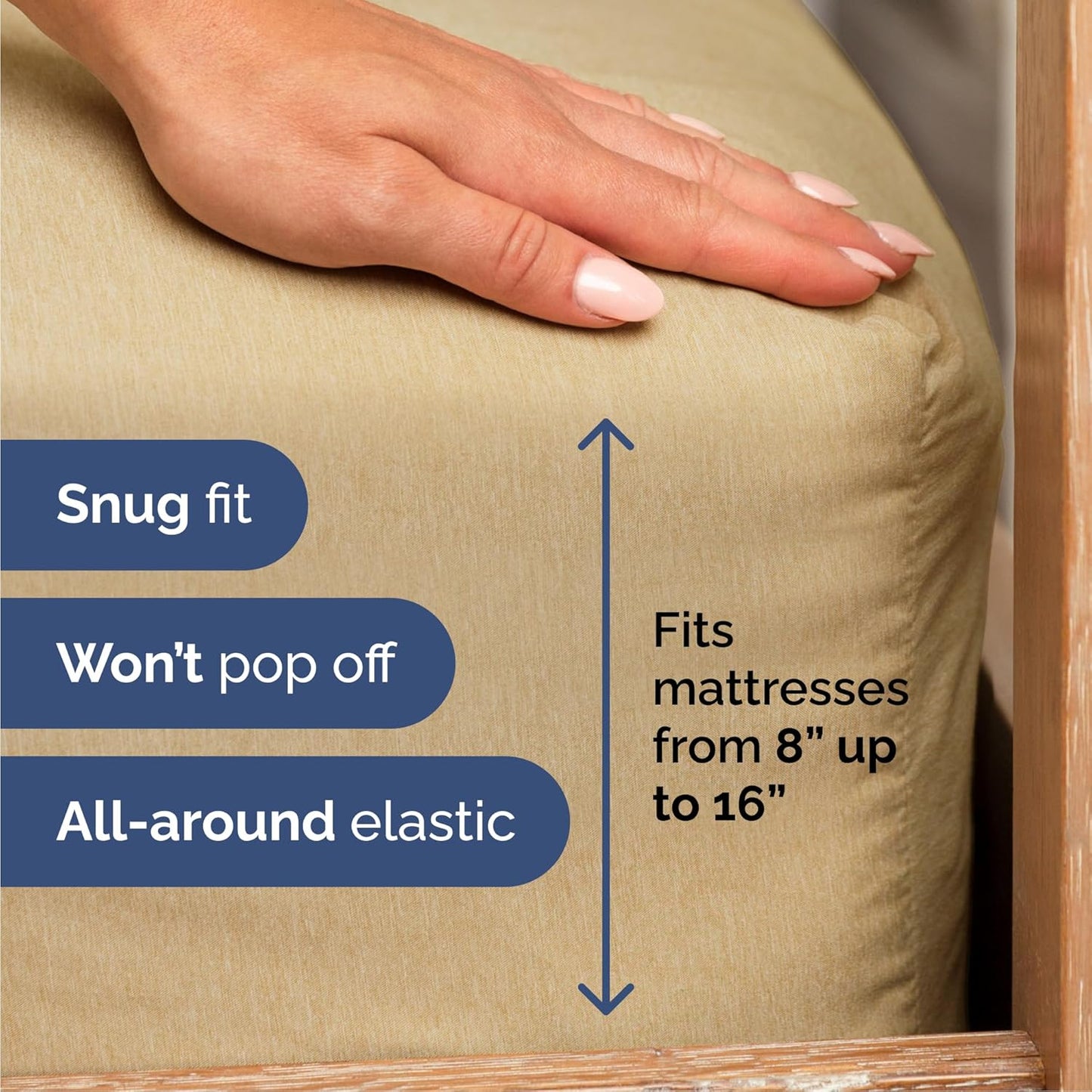 Skiennix Cal King Size 4-Piece Sheet Set - Comfy, Breathable & Cooling - Luxury Tan Bedding with Deep Pockets