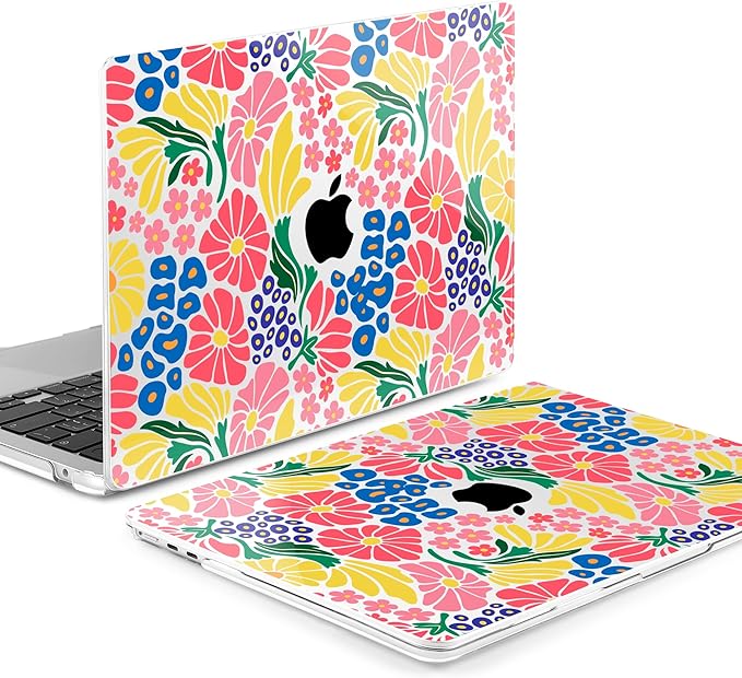 MEEgoodo Case for M5/M4/M3/M2 MacBook Air 13.6 inch 2026 2025 2024 2022, Fit Model A3449/A3240/A3113/A2681, Case Compatible with MacBook Air 13 inch, Groovy Flower