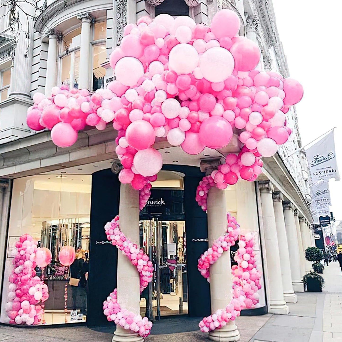 PartyWoo Pink Balloon Arch Kit - 99pcs Matte Pink Balloons in Various Sizes for Baby Showers & Parties