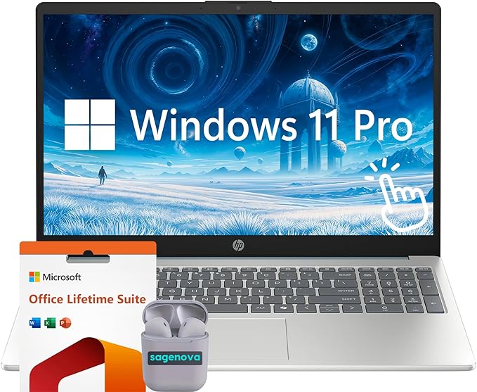 HP 14" Business Laptop Computer, Microsoft Office 365 Included, 256GB SSD, AMD Athlon 7120U Processor, Windows 11, Copilot Key, Moonlight Blue