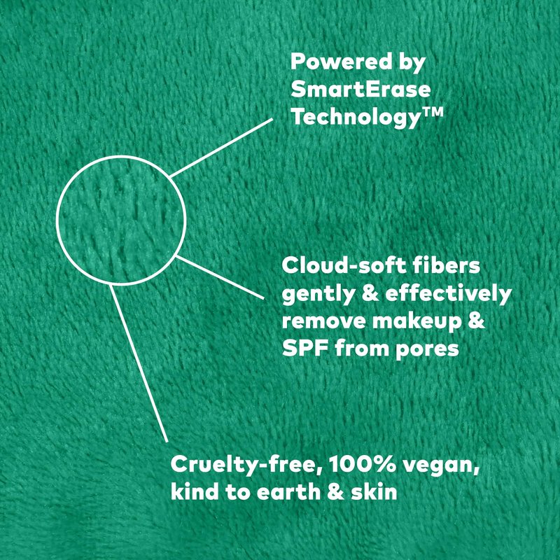 The Original MakeUp Eraser 7-Day Set, Erase All Makeup with Just Water, Including Waterproof Mascara, Eyeliner, Foundation, Lipstick, Sunscreen, and More! Recycled Green, 7 ct.