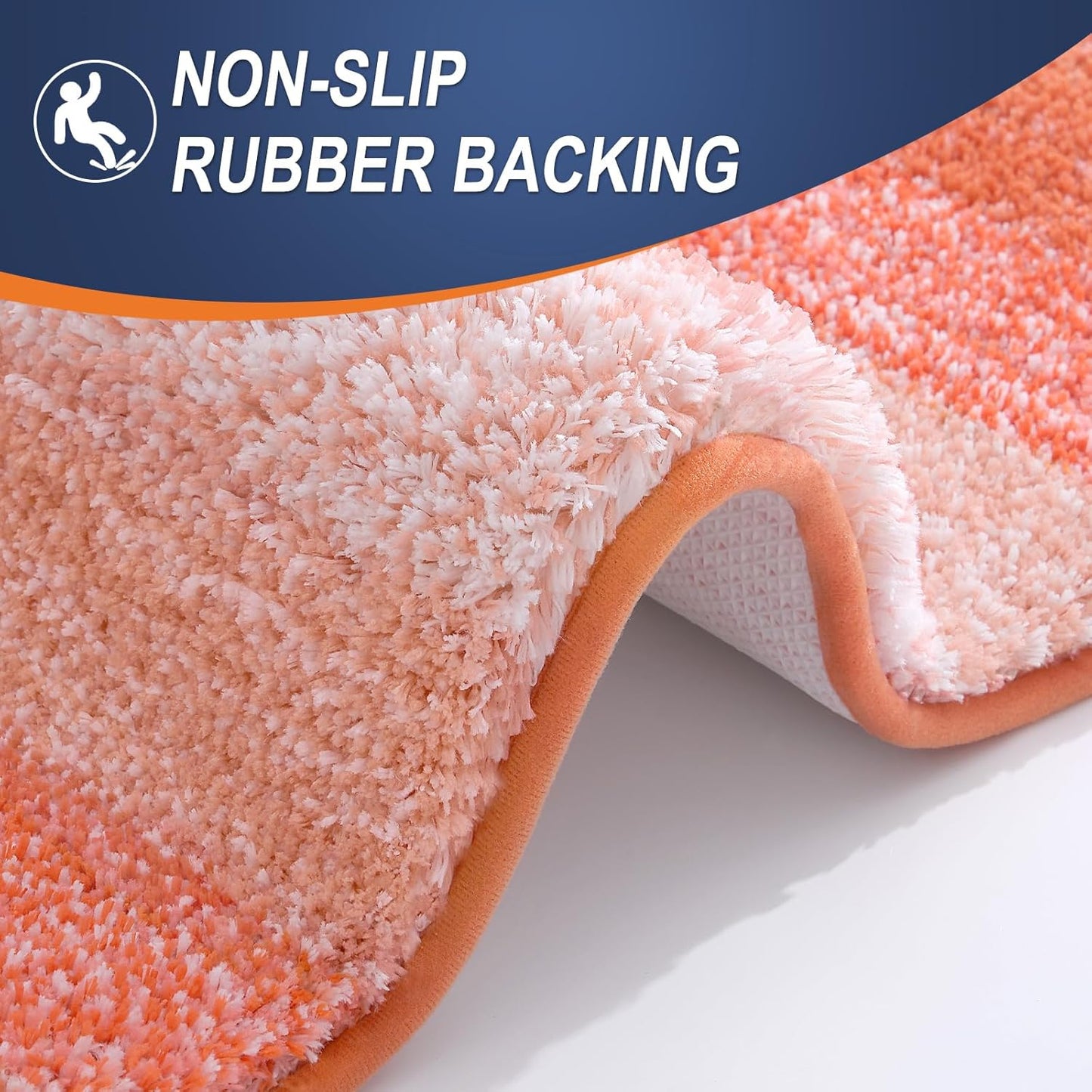 OLANLY Bathroom Runner Rug - Extra Soft Microfiber, Quick-Dry, Washable | 70x24 Inches, Coral Color