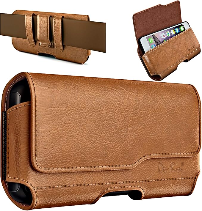 DeBin Case for Samsung Galaxy S26+ Plus 5G S25+ S24+ S23+ S22+ S21+, S10+ S8+ S9+, S23 FE, S21 FE, A20, A30, Cell Phone Belt Holster Clip Carrying Pouch Holder Cover (Fits Otterbox Commuter) Brown