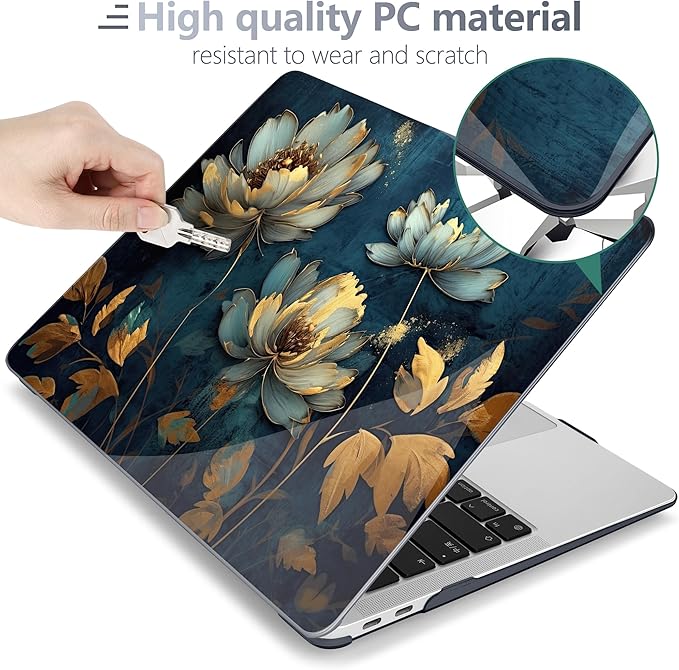 Batianda LumiArt Case for MacBook Air 13" M1 Chip, Blooming Flowers
