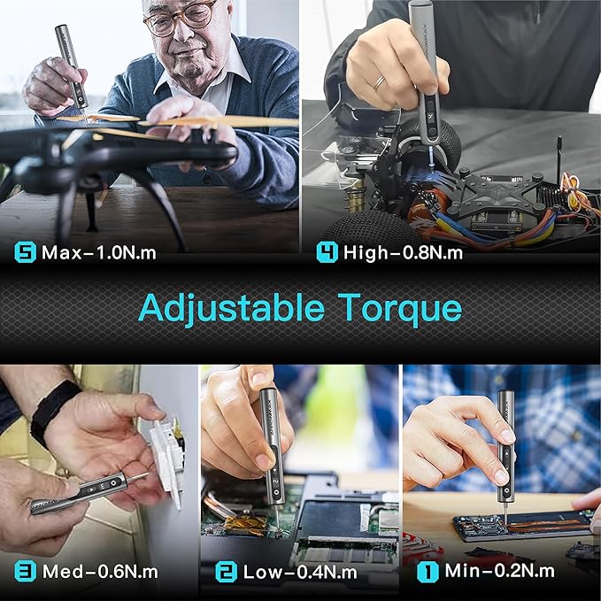 AM ARROWMAX Mini Electric Screwdriver & Electric Drill, 2 in 1 Tool Set, Drilling Adapter, 600RPM, Precision Screwdriver, 70 Bit, 5 Torque Settings, Power Screwdriver for Phones Watch Laptops