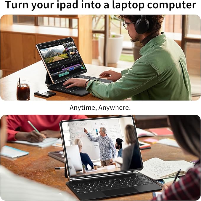Otuoor iPad Pro 13-inch Case with Keyboard (M5 2025/M4 2024), Uninterrupted View, Snap Tight, Magic Keyboard iPad Pro 13-inch with Comfort Angle, Effortless Command, Black