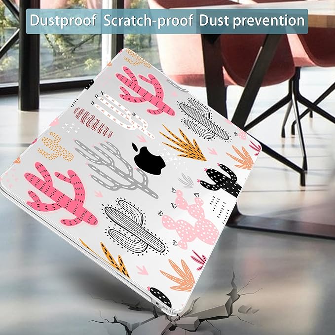 Mektron for 2026 MacBook Air 13-inch M5 Laptop Case A3449 with 13.6-inch Liquid Retina Display Fits 2025 A3240 M4 2024 A3113 M3 2023 A2681 M2 Printed Hard Shell for MacBook Air 13.6", Colorful Cacti