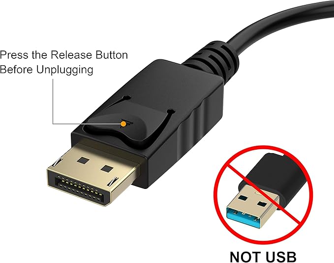 Moread 4K DisplayPort (DP) to HDMI Adapter, 10 Pack, Uni-Directional Gold-Plated Display Port Computer to HDMI Screen Converter (Male to Female) Compatible with HP, Dell, Lenovo & More, Passive -Black