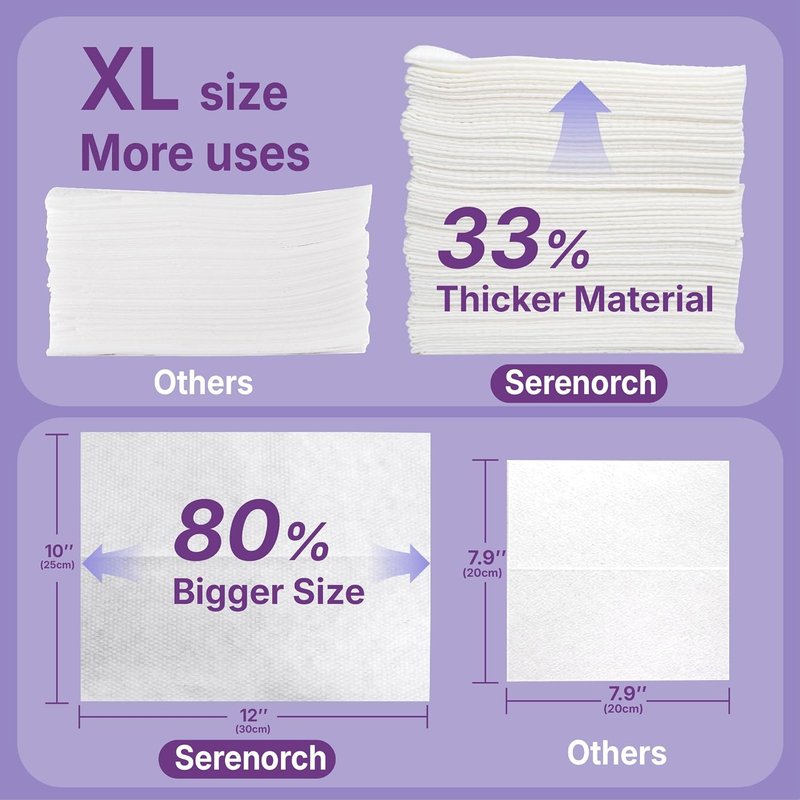 Disposable Face Towels - XL 50 Count Pearl Texture Facial Tissues | Ultra Thick Makeup Remover for Sensitive Skin