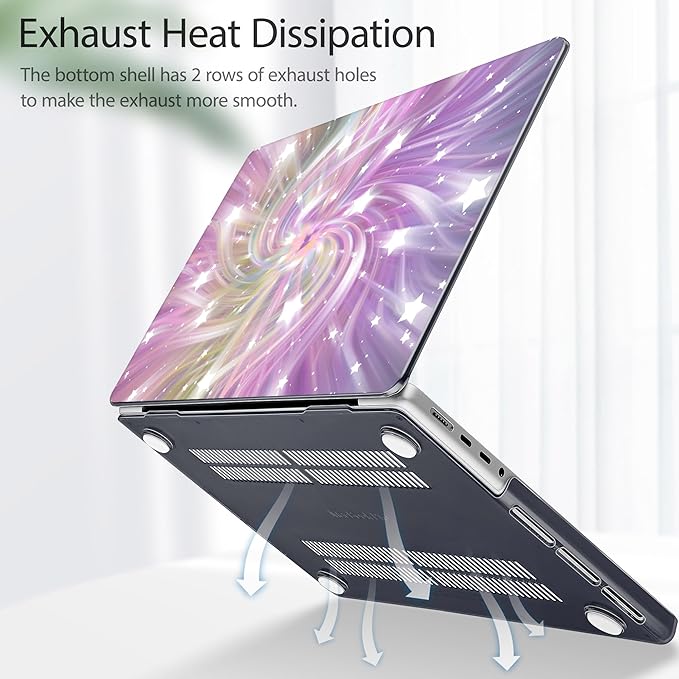 Tuiklol for MacBook Pro 14 Inch Case 2026 2025 2024 2023 2022 2021 Release M5/M4/M3/M2/M1 A2442 Pro/Max,Hard Shell Case with Screen Protector for Touch ID, Bright Abstract