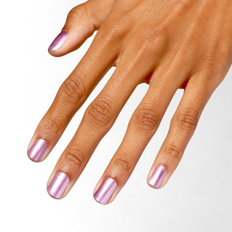 OPI Nail Lacquer Cyborn Again | Opaque Bright Purple Metallic Chip Resistant Nail Polish | Metallic Mega Mix Collection