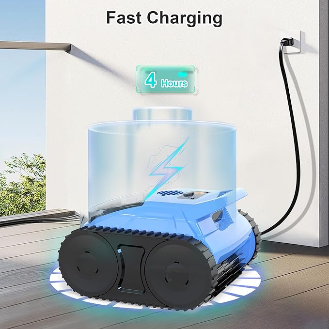 (2026 Upgrade) Pool Vacuum for Inground Pools, Robotic Pool Cleaner, Wall Climbing Pool Cleaner, Cleans Pool Floors, Drain & Walls & Waterline, Cleaning Up to 2100 Sq.ft, 180 Min