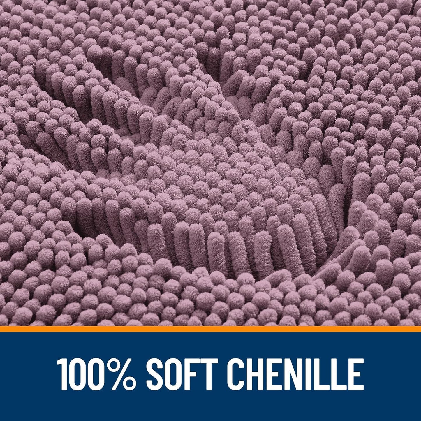 OLANLY Large Bathroom Rugs - Extra Soft Chenille Bath Mats | Quick-Dry, Machine Washable, Deep Plum 59x35