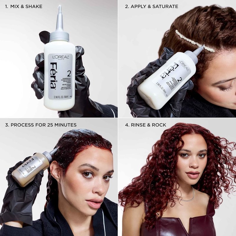 L'Oreal Paris Feria High Intensity Hair Color - Multi-Faceted Shimmering Dye | 54 Spiced Copper, 1 Kit