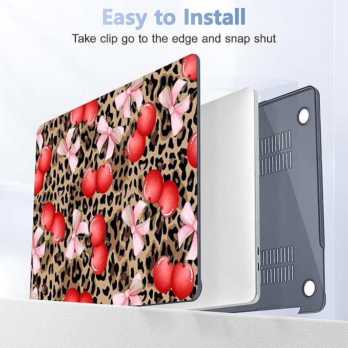 Lepeoac for MacBook Pro 16 inch Case 2019 2020 Release Model A2141, Plastic Hard Shell Cover with Keyboard Cover & Screen Protector for MacBook Pro 16 inch with Touch Bar & Touch ID, Leopard Cherry