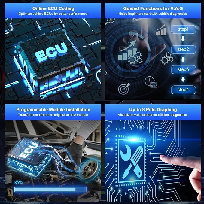XTOOL D8W Bidirectional Scan Tool with AI-Assisted, 3 Years Free Update, OE-Level Full System Diagnosis, ECU C0ding, Topology Scanner, 42+ Reset Services Wireless OBD2 Scanner, CAN FD & DoIP