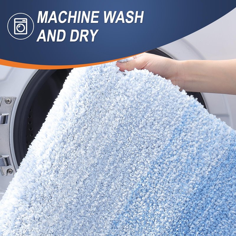 OLANLY Large Bathroom Rugs Mat 40x24, Extra Soft Absorbent Microfiber Bath Rugs, Rubber Backing, Quick Dry, Washable Bath Mats for Bathroom Floor, Tub and Shower, Home Decor Accessories, Light Blue