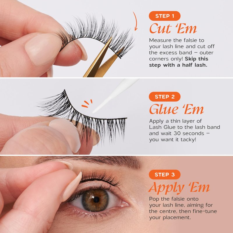 eLASHtic™ Lashes, Half Lashes, Strip Eyelashes, Natural Wispy Lashes, Fake Eyelashes, Elastic Lash Band, Flared & Natural Volume (Lover) Half Lash