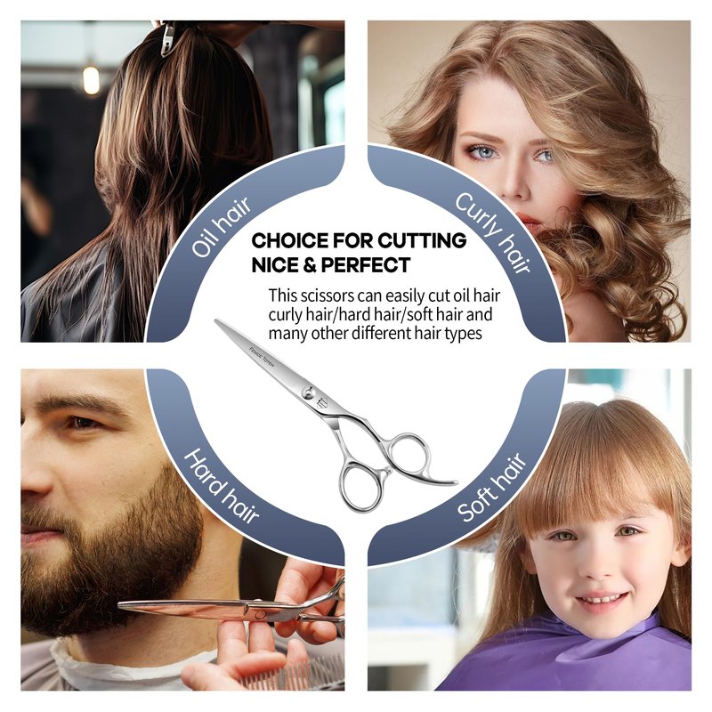 Fenice Totem CNC Hair Scissors, Smooth Mirror Blades, Professional Cutting with Long Lasting Sharpness (Straight)