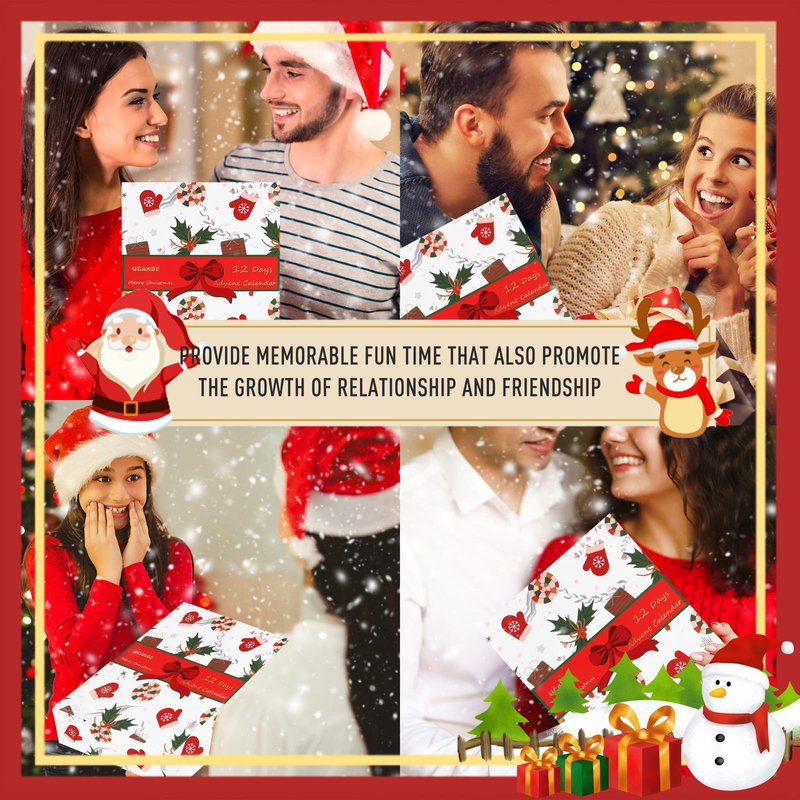 UCANBE Makeup Advent Calendar 2024, 12 Days Christmas Countdown Calendar Surprise Gift Kit, Xmas Holiday Festival Cosmetic Starter Makeup Set with 12 Beauty Boxes for Women Teens Girls
