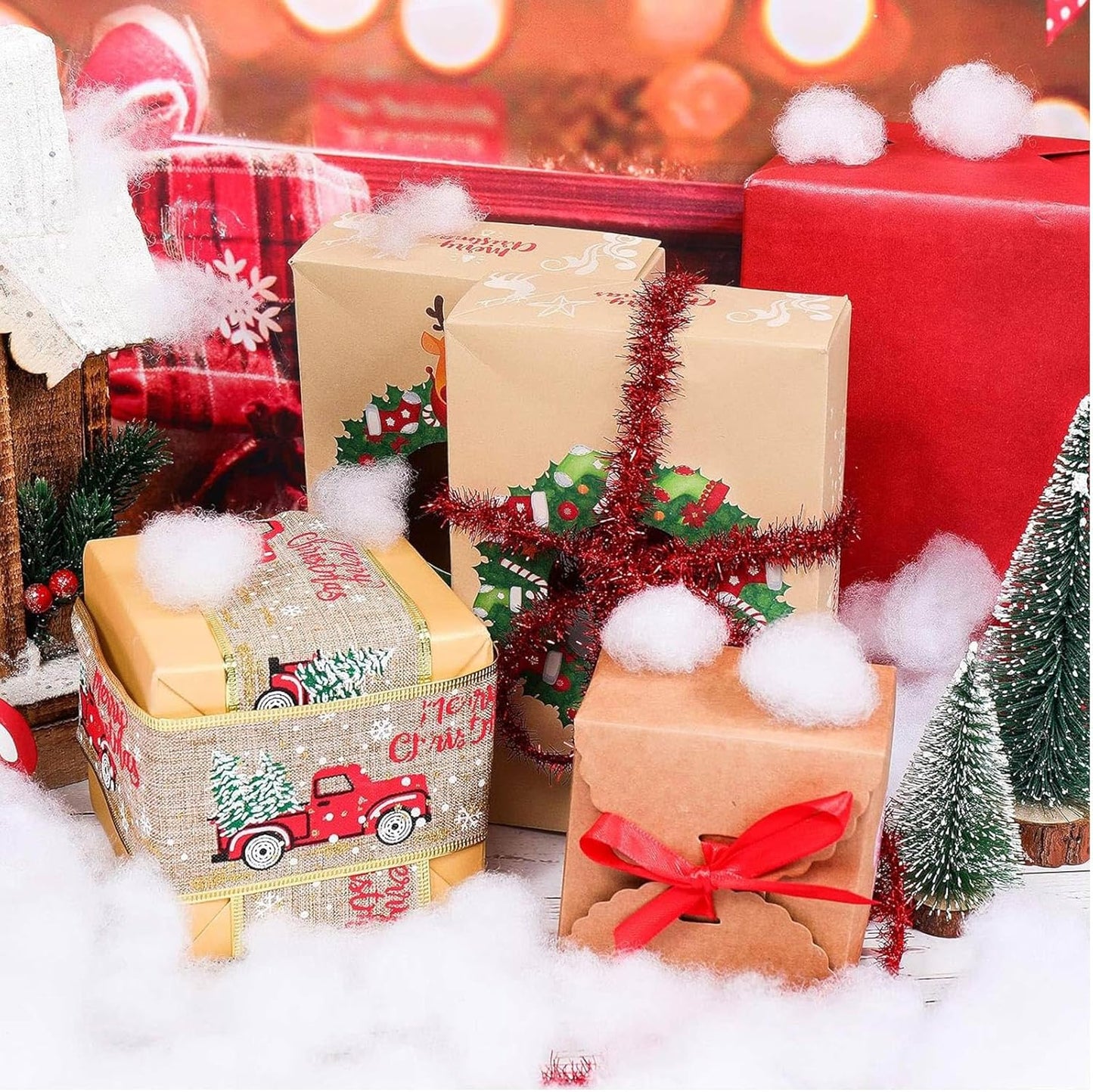 Shappy Christmas Fake Snow | 88.19 Ounce Artificial Cloud Fiber for Indoor Winter Decor