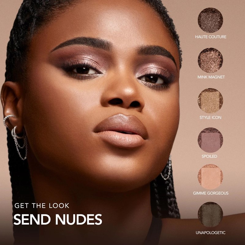 BUXOM Makeup Eyeshadow Palette, High-Pigment Shades, Primer-Infused for Long-Lasting Wear, Blendable Matte, Shimmer & Satin Finishes, Talc-Free, Cruelty-Free, Iconic Nudes