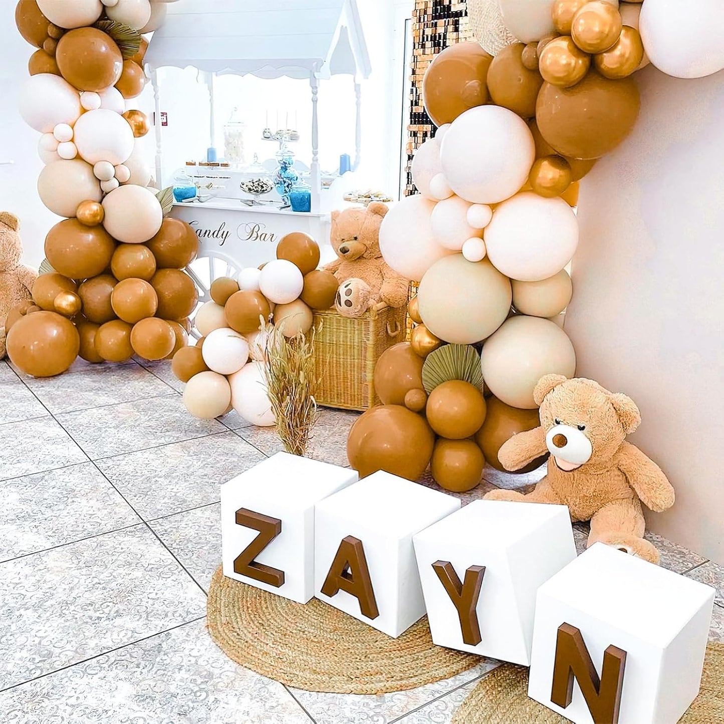 PartyWoo Light Brown Balloons - 100 Pcs Latex Balloon Arch Kit | Various Sizes for Birthday & Wedding Decor