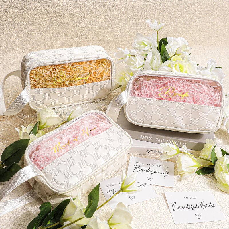 Bridesmaid Gifts,Wedding Gifts for Valentines Day,42PCS Bridesmaid Proposal Gifts,Wedding Maid of Honor Gifts,Bridal Shower Cosmetic Makeup Bags