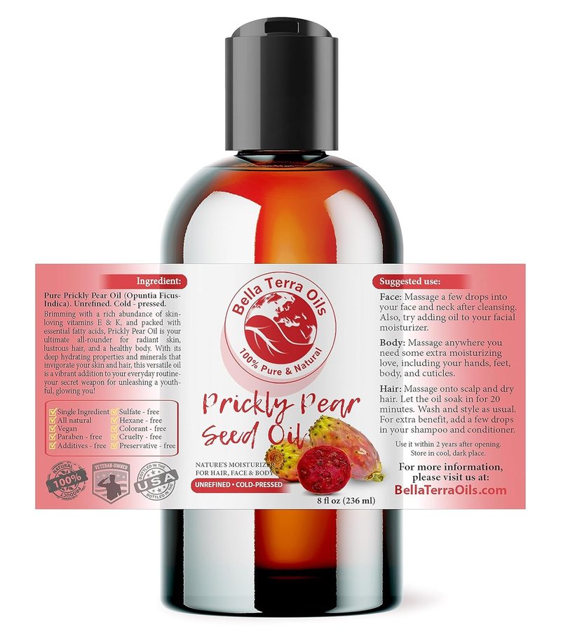 Prickly Pear Seed Oil - 8 oz Cactus Extract for Radiant Skin | Rich in Vitamin B & Zinc