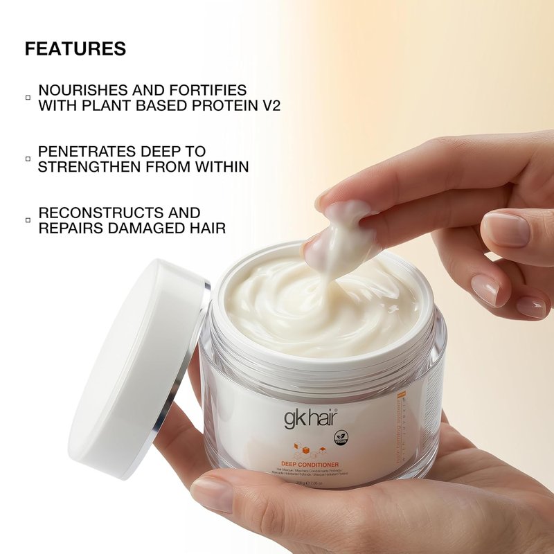 GK HAIR Vegan Deep Conditioner Hair Masque | Jojoba Oil & Natural Extracts for Hydrated, Revitalized Hair - 7.05 Oz