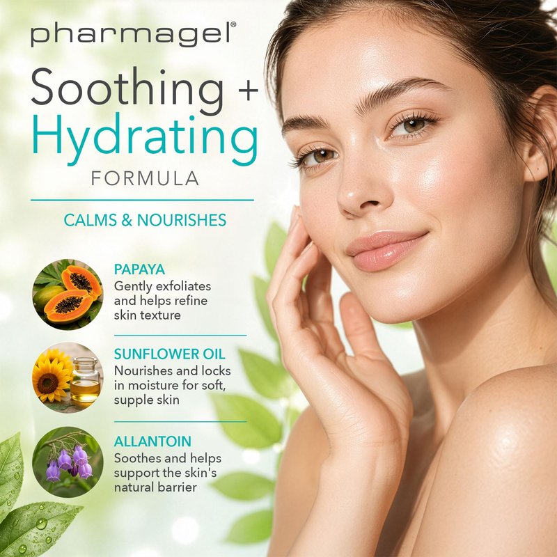 Pharmagel Enzyme Ex-Cell - Gentle Papaya Face Exfoliator Scrub for All Skin Types - 6 Ounces