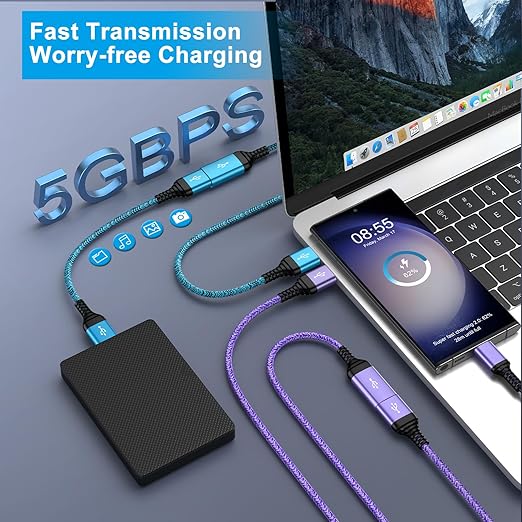 USB Extension Cable 10 FT, 2Pack USB3.0 Extension Cord Type A Male to Female USB Extender High Speed Data Transfer Extender Cord for Keyboard,Mouse,Playstation,Webcam,Hard Drive,Printer,Flash Drive