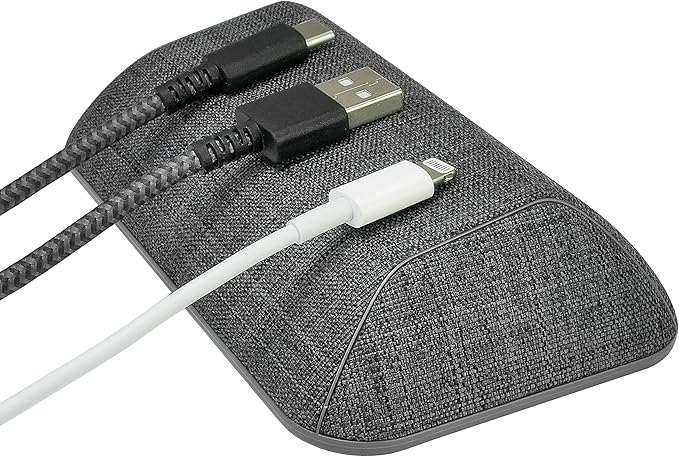 Smartish® Magnetic Cord Holder - Bigger Cable Wrangler Organizer with Magnet Clips for Charger Management on Desktop, Nightstand - Holds 6+ Cables - No. 2 Pencil Gray