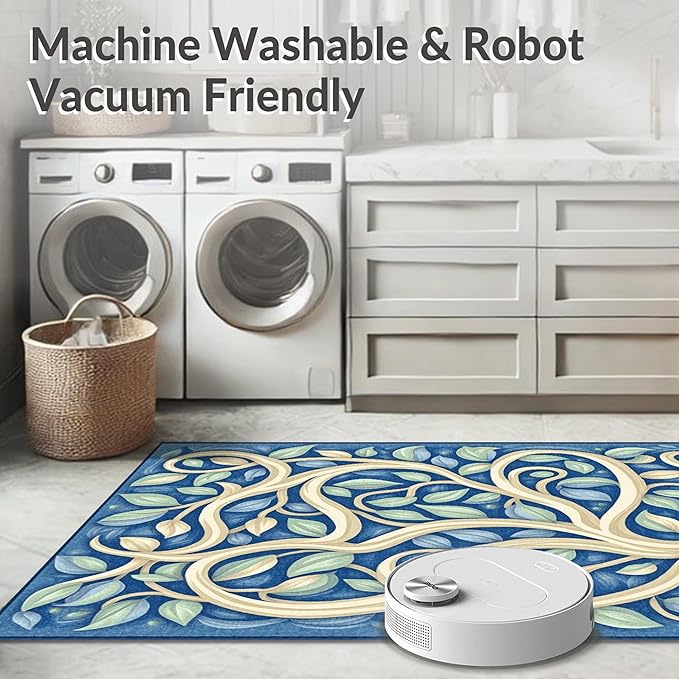 Flatwoven High Traffic Area Rug 6x6, Sweet Bear Balloon Interlocking Dot and Cloud Motif, Non Slip, Stain Resistant, Washable Area Rugs for Living Room, Bedroom (Beige, 6x6)