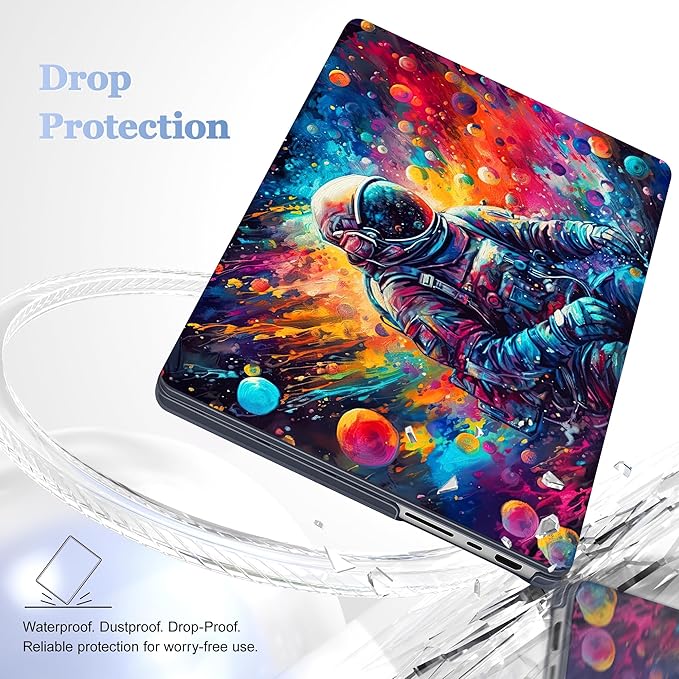 Lepeoac for MacBook Pro 16 inch Case M1 M2 M3 M4 M5 Pro/Max with Liquid Retina XDR, Release 2021-2025 2026 A3429 A3428, Hard Shell Case with Screen Protector & Keyboard Cover, Astronaut