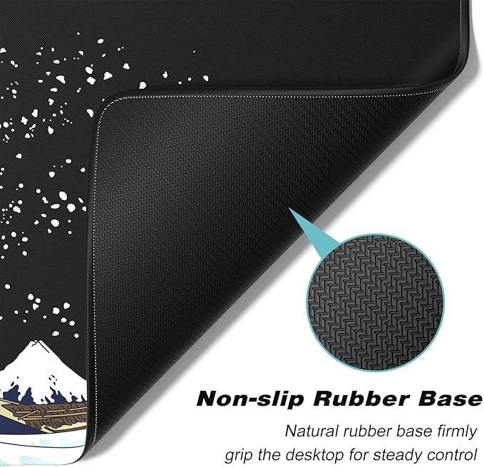 Atufsuat Extended Gaming Mouse Pad, XXL Large Desk Pad 30 x 14 Inch, Big Computer Keyboard Mousepad, Waterproof Mouse Mat with Stitched Edges and Non-Slip Base for Women Office Gaming, Sea Waves