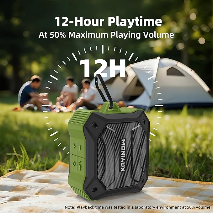 KAYINUO JIAYINNUOXIN Portable Bluetooth Speaker with IPX7 Waterproof 5W Small Wireless Speakers with TWS Pairing,TF Card/AUX,12 Hours Playtime for Outdoor,Camping,Bathroom,Travel,Beach Use,Gift Ideas