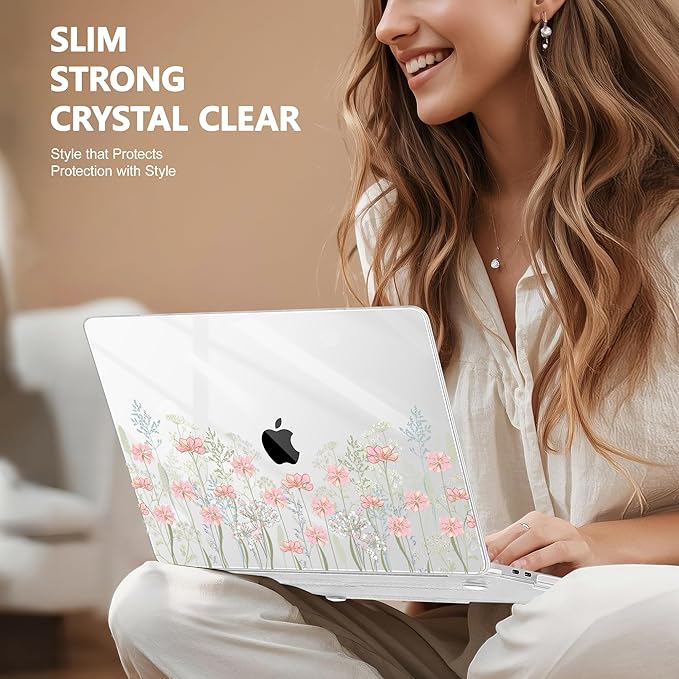 Lepeoac for MacBook Pro 16 inch Case 2019 2020 Release Model A2141, Plastic Hard Shell Cover with Keyboard Cover & Screen Protector for MacBook Pro 16 inch with Touch Bar & Touch ID, Floral C322