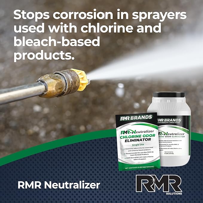 RMR-Neutralizer, Chlorine and Bleach Odor Eliminator - Neutralizes Odors From Chlorine and Bleach-Based Indoor & Outdoor Cleaners, 5oz Makes 1 Gallon, 8 pounds