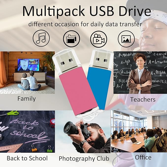 8GB USB Flash Drive 20 Pack Nicepicten FAT32 USB Thumb Drive Memory Stick Jump Zip Drive USB 2.0 Flash Drives 8GB with Lanyard & Label (Mixcolor)